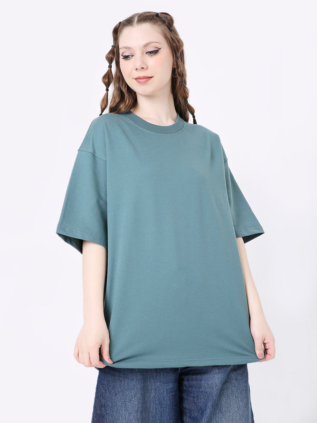 OVERSIZE SAPPHIRE BLUE SOLID TSHIRT