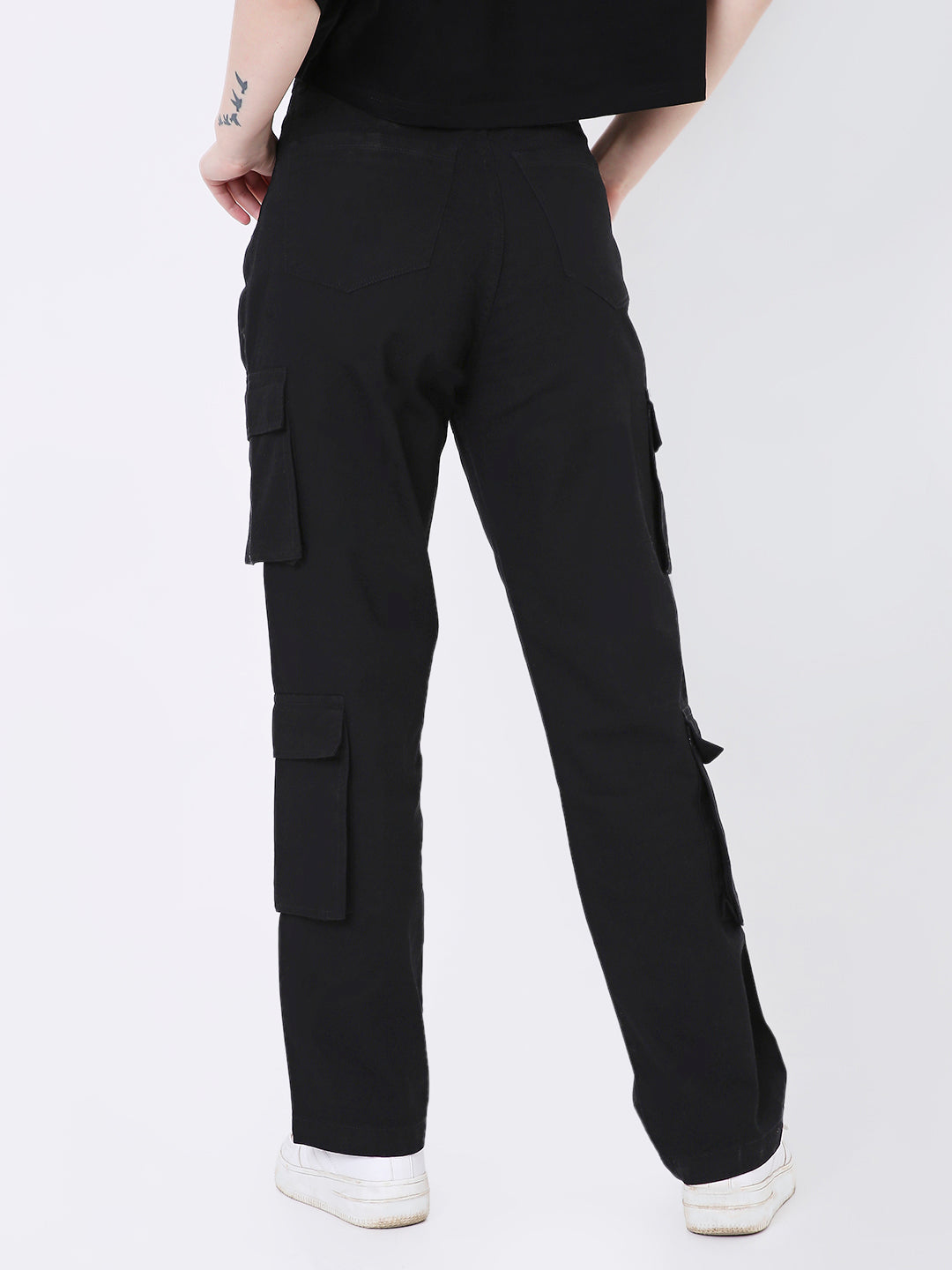 BLACK 8 POCKET CARGO PANTS