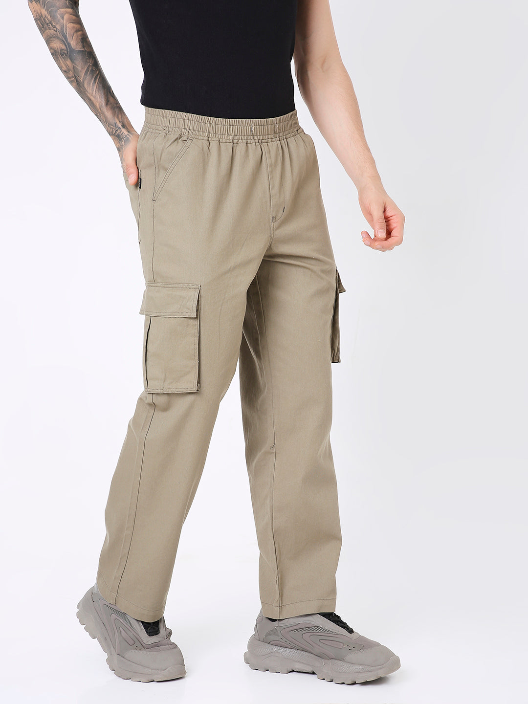 UNISEX ESSENTIAL 5 POCKET OLIVE CARGO PANTS
