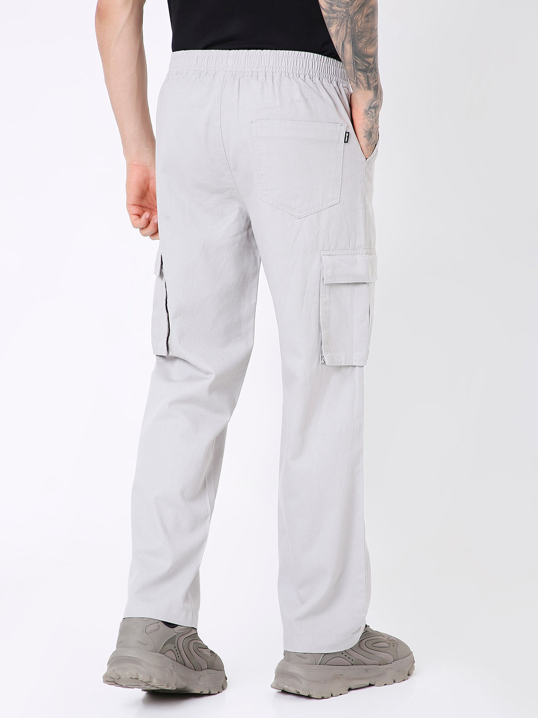 UNISEX ESSENTIAL 5 POCKET LIGHT GREY CARGO PANTS