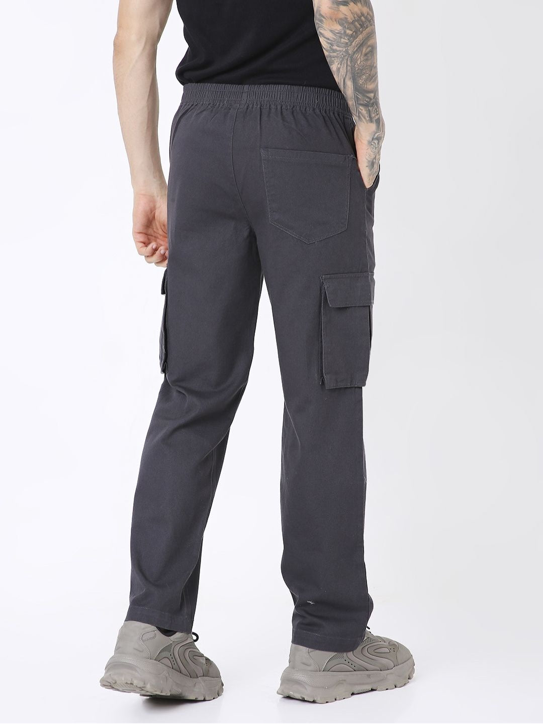 DARK GREY ESSENTIAL 5 POCKET CARGO PANTS