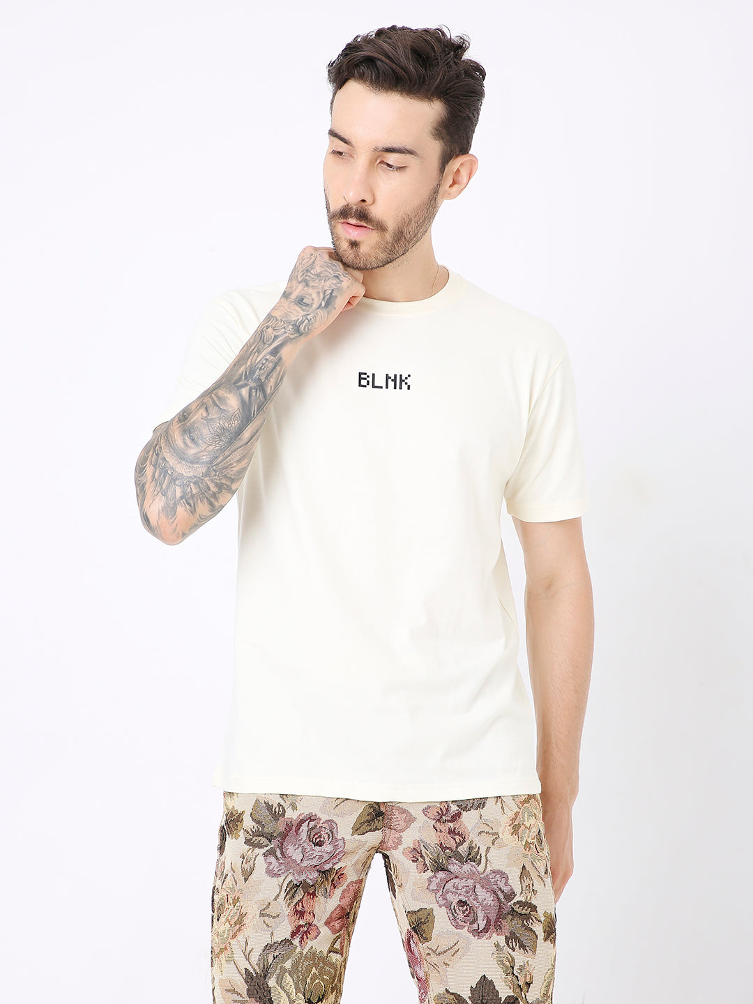 RELAXED FIT OFF-WHITE PRINTED TSHIRT