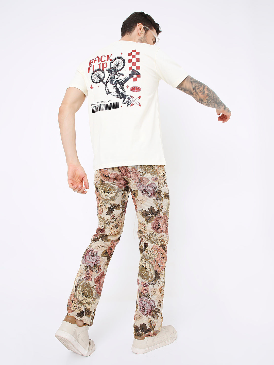 RELAXED FIT OFF-WHITE PRINTED TSHIRT