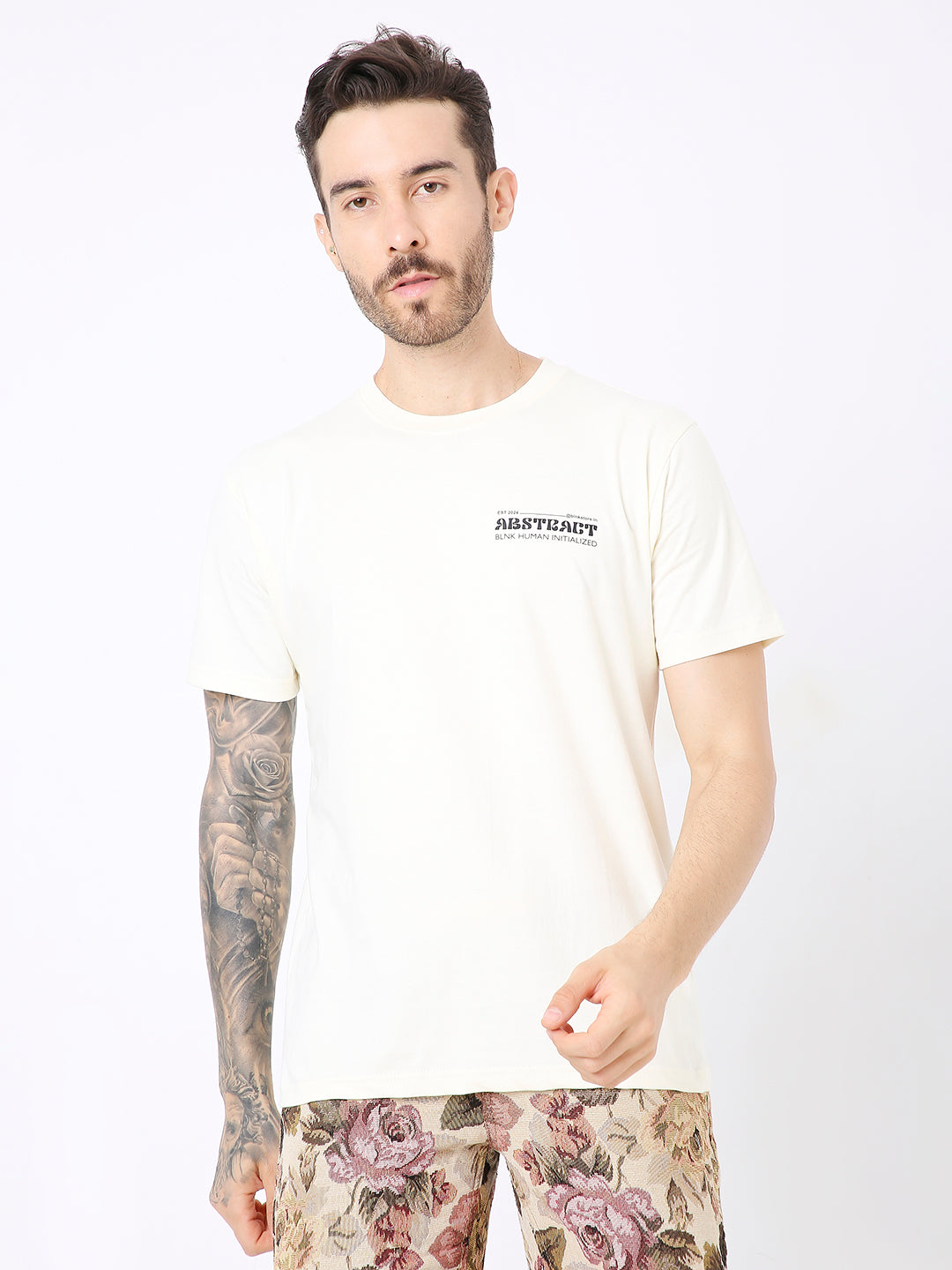 RELAXED FIT OFF-WHITE PRINTED TSHIRT