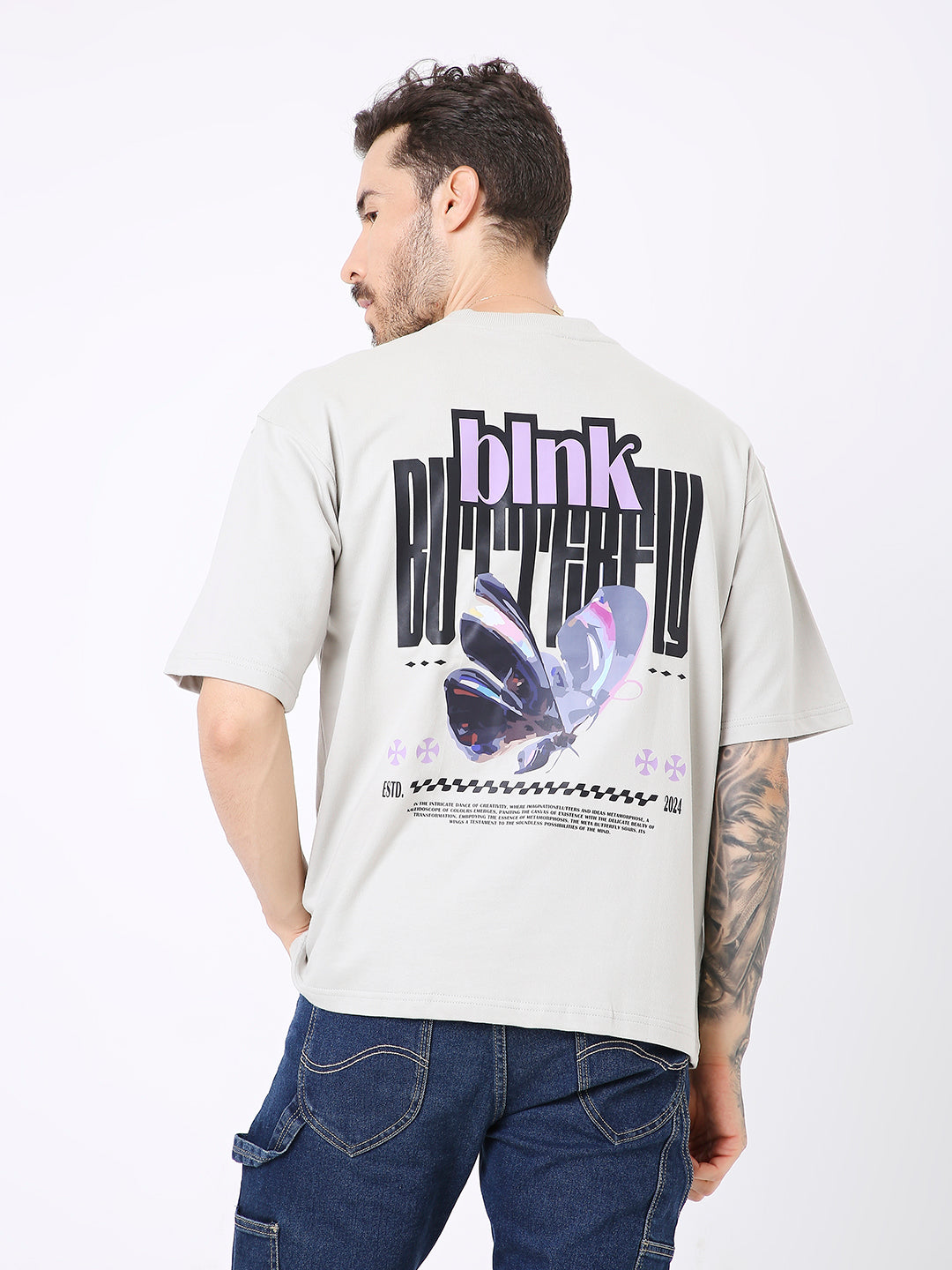 OVERSIZE SKIPPING STONE PRINTED TSHIRT