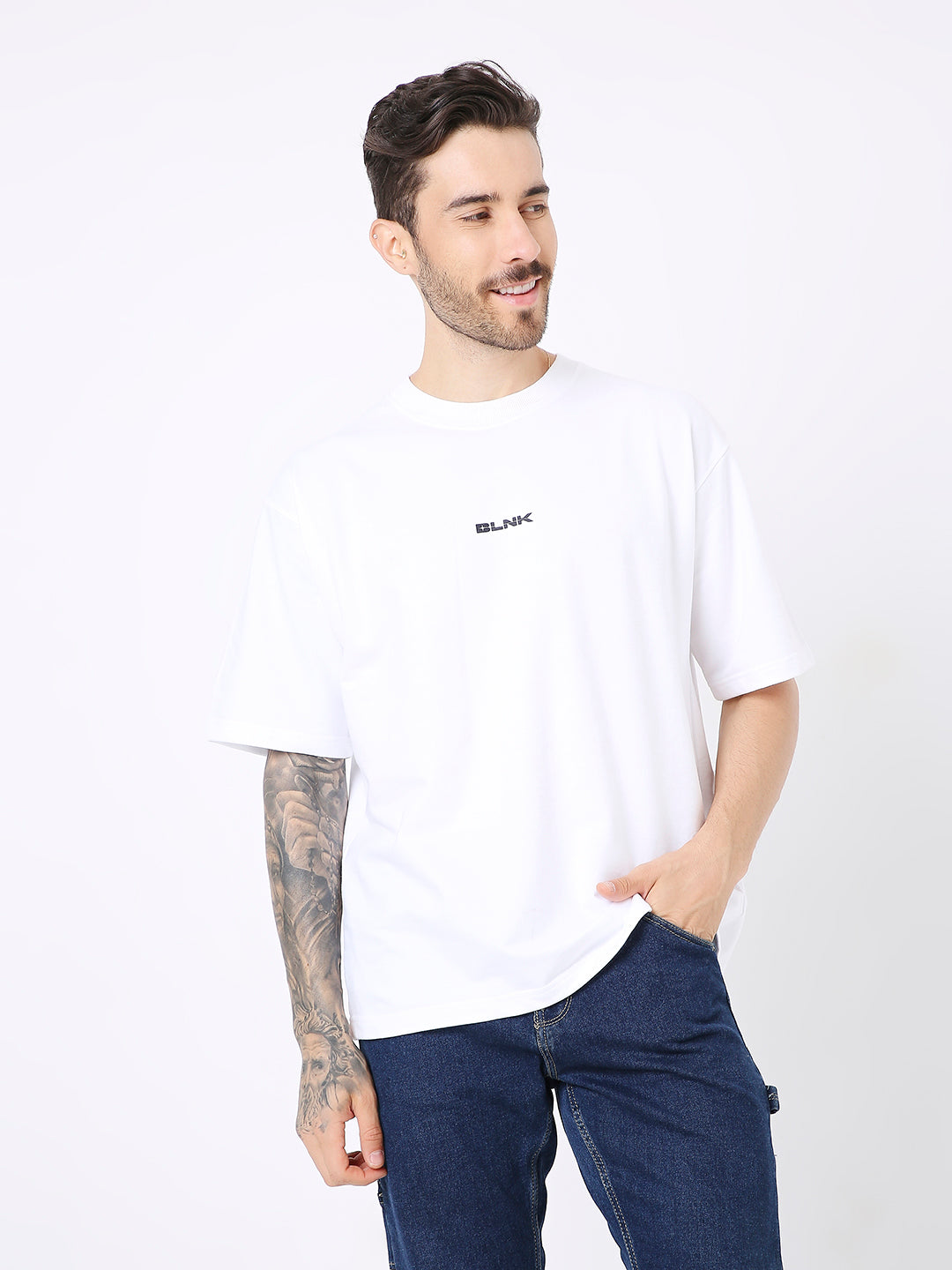 OVERSIZE WHITE PRINTED TSHIRT