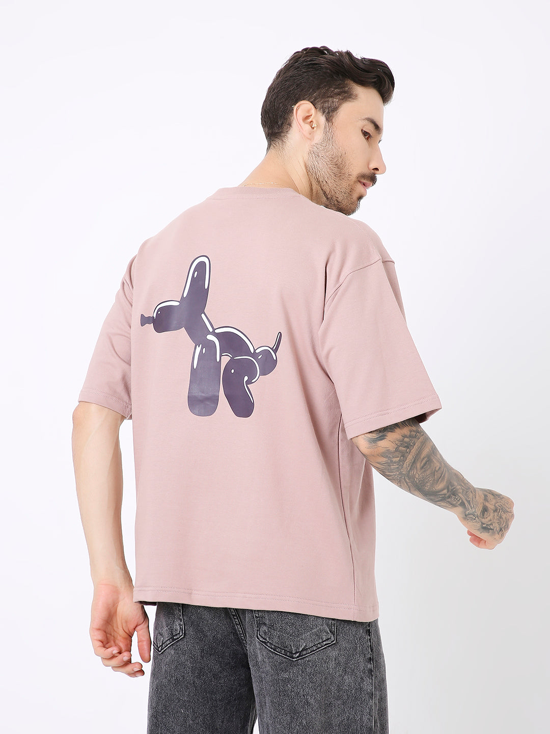 OVERSIZE ONION PINK PRINTED TSHIRT