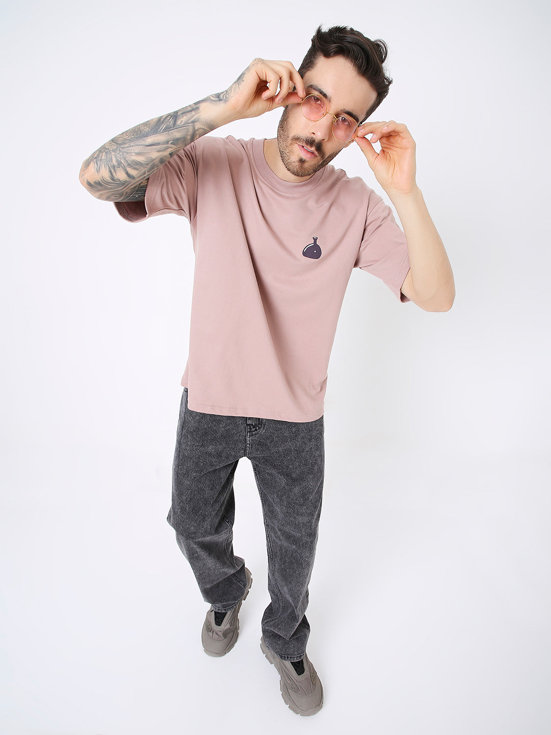 OVERSIZE ONION PINK PRINTED TSHIRT