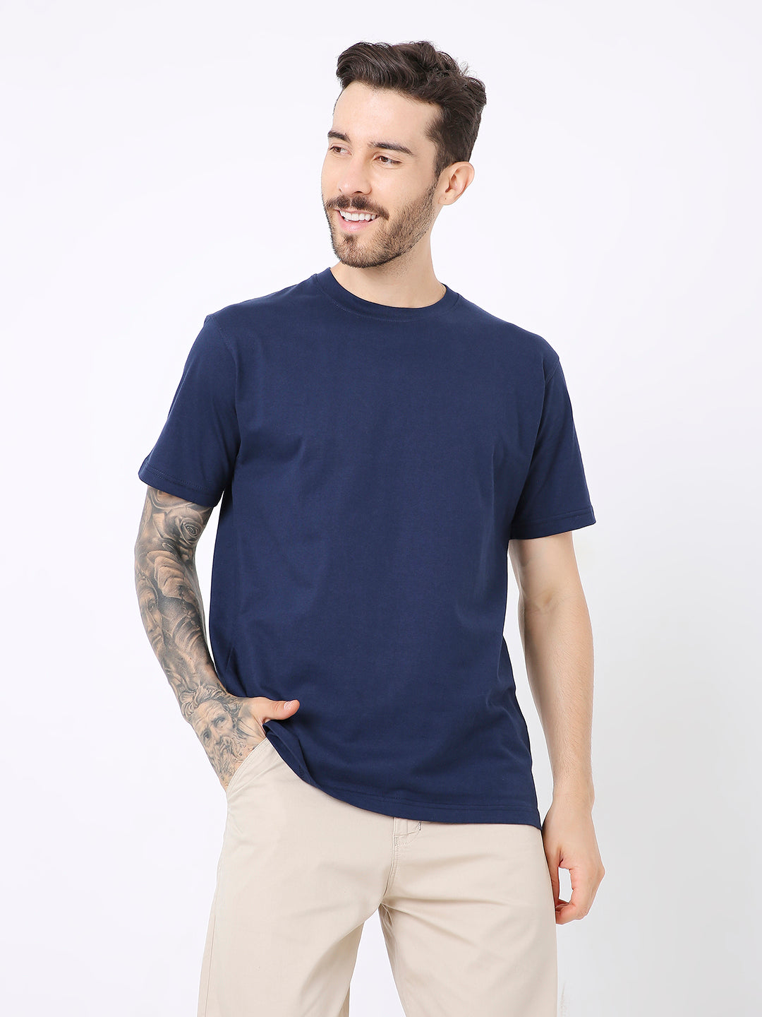 UNISEX RELAXED FIT BLACK SOLID TSHIRT