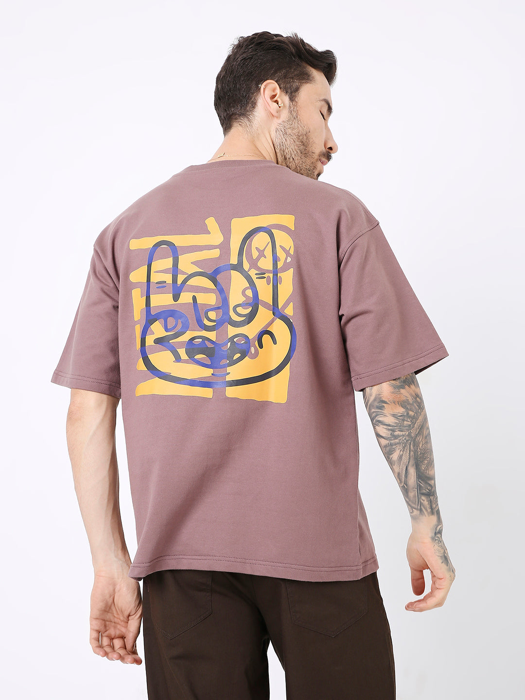 OVERSIZE OLD ROSE PRINTED TSHIRT