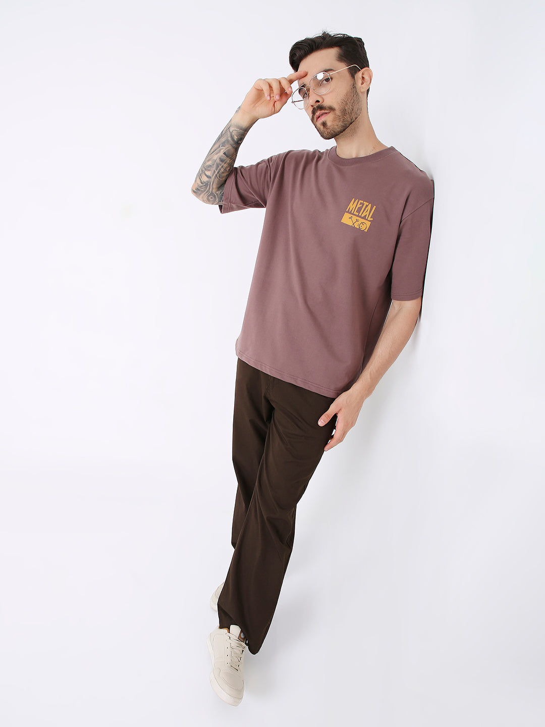 OVERSIZE OLD ROSE PRINTED TSHIRT