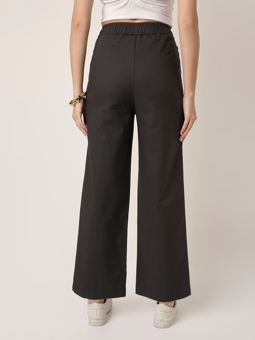 GRAY High-Waist Wide-Leg Pants