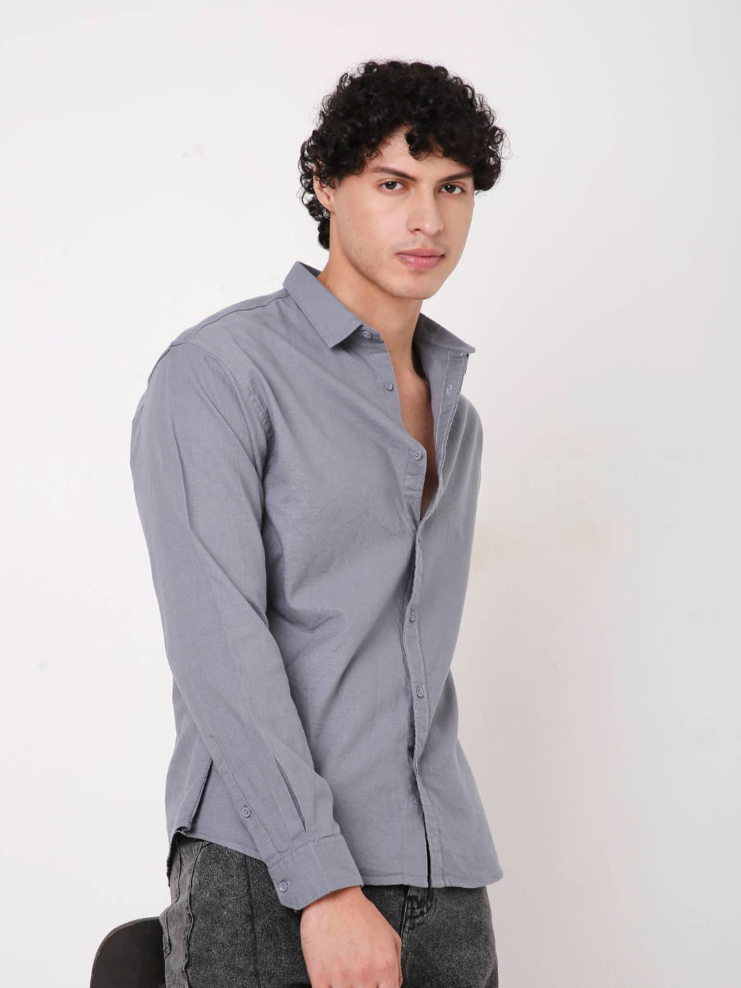 DUSTY BLUE COTTON CORE SHIRT