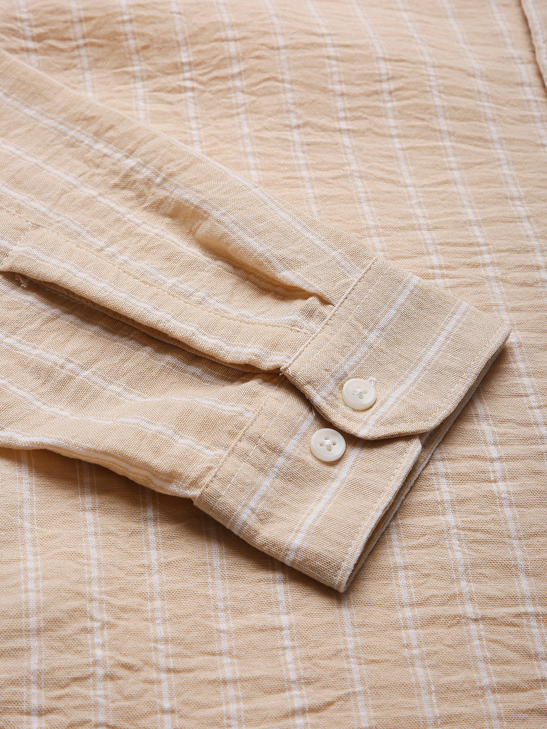 FAWN STRIPED MANDARIN SHIRT