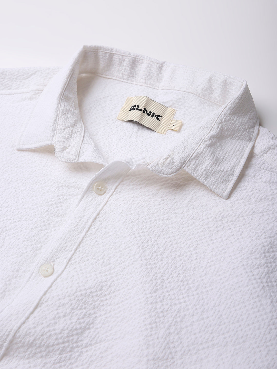 RELAXED SELF TEXTURED HALF SLEEVE SHIRT