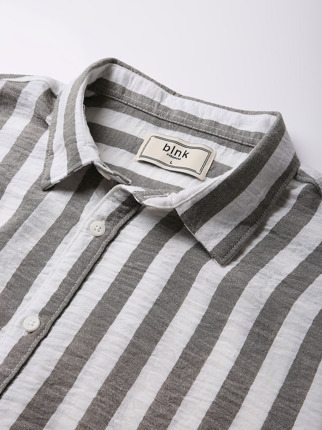 GRAY VERTICAL STRIPED SHIRT