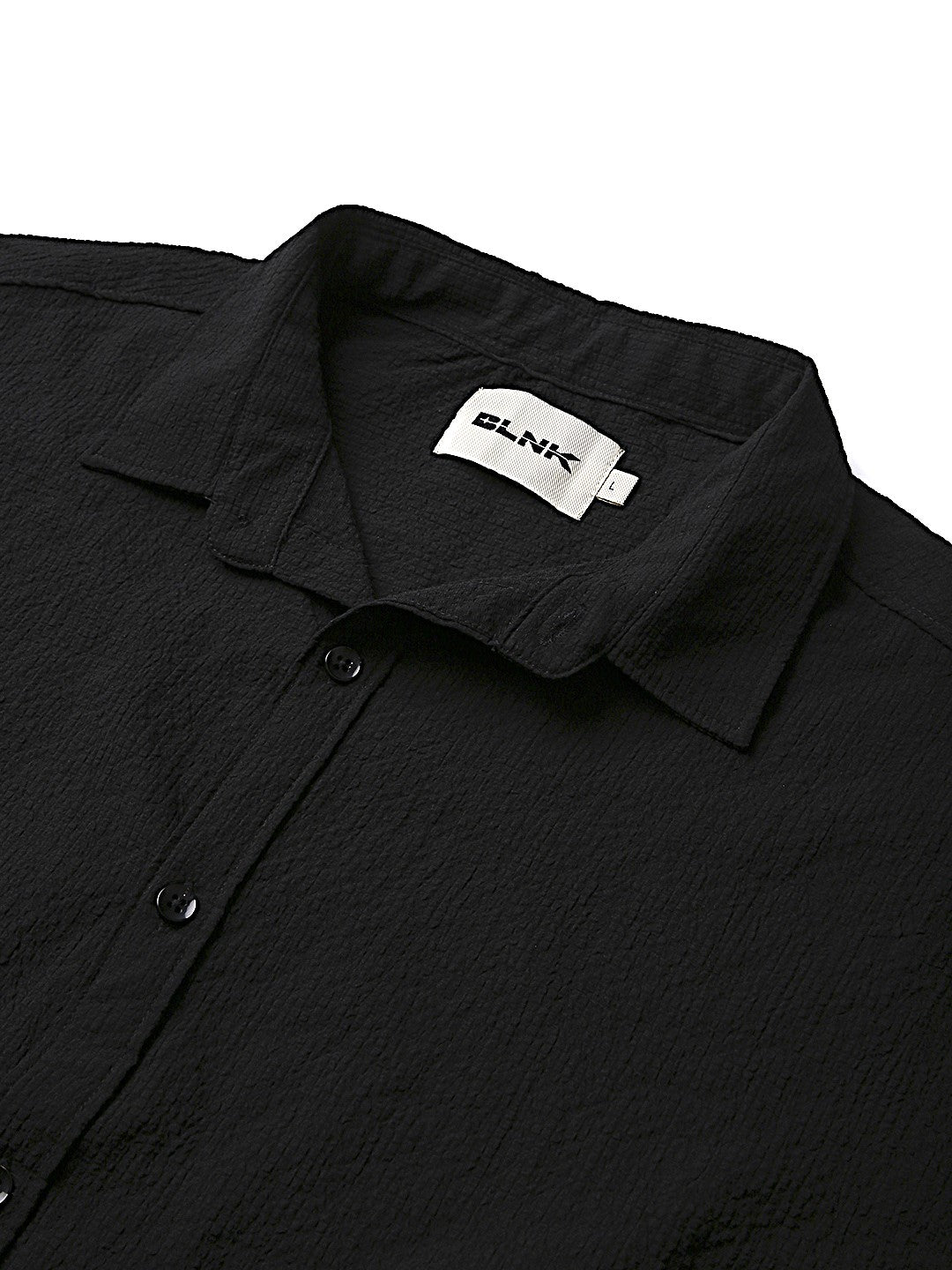 RELAXED SELF TEXTURED HALF SLEEVE SHIRT
