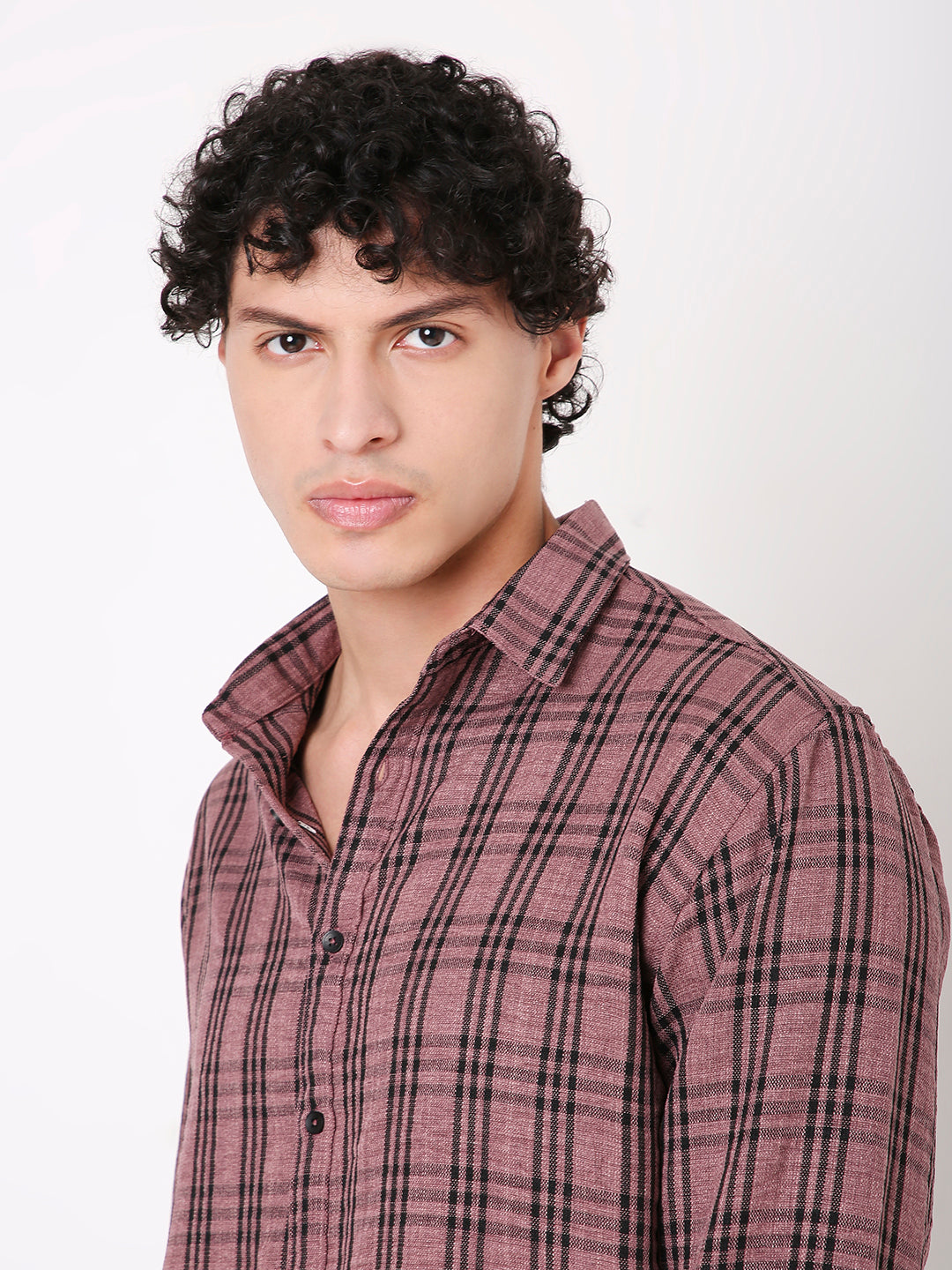 DUSTY PINK CLASSIC CHECKED SHIRT