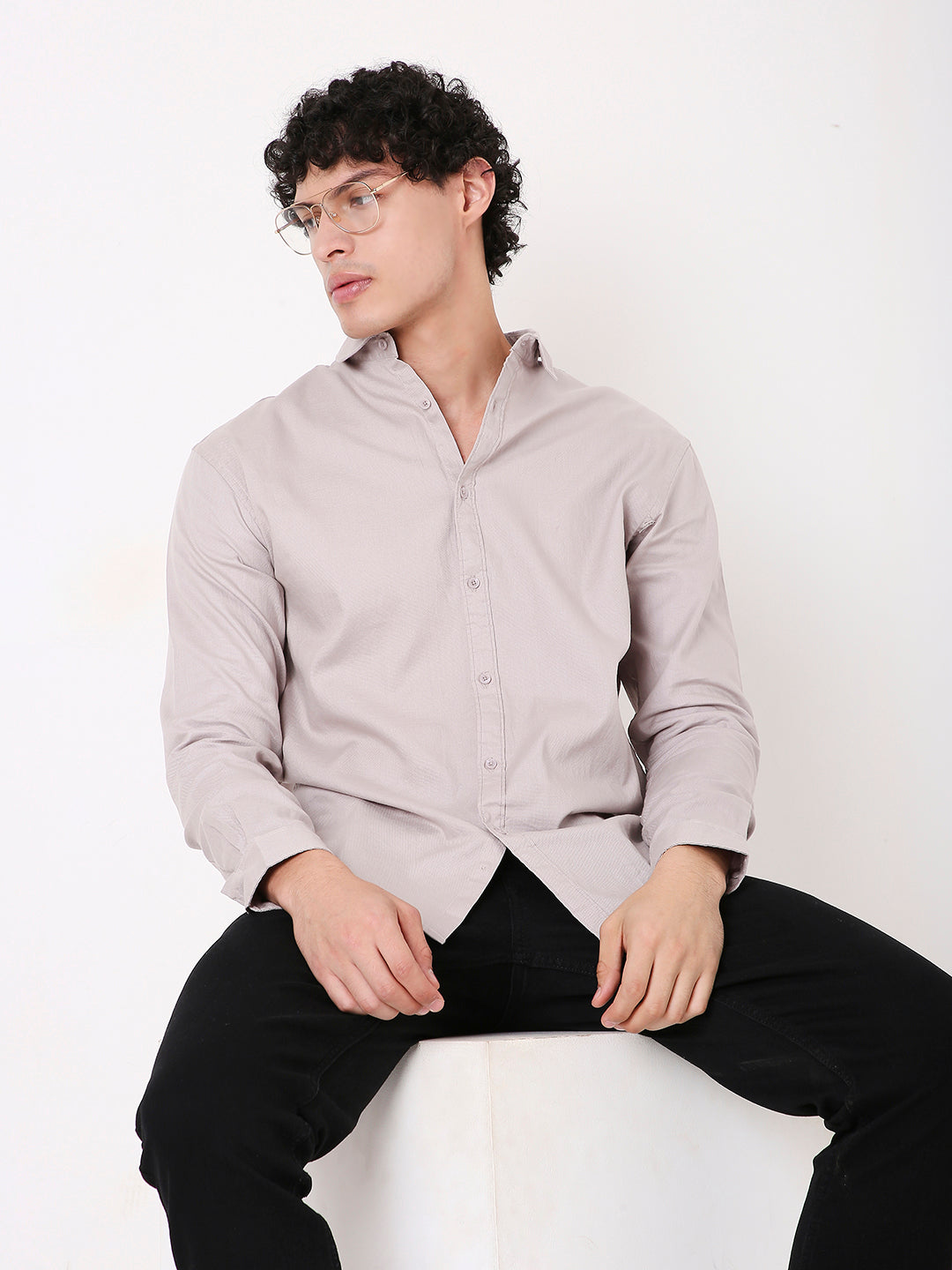 GRAY PREMIUM STRUCTURED SHIRT