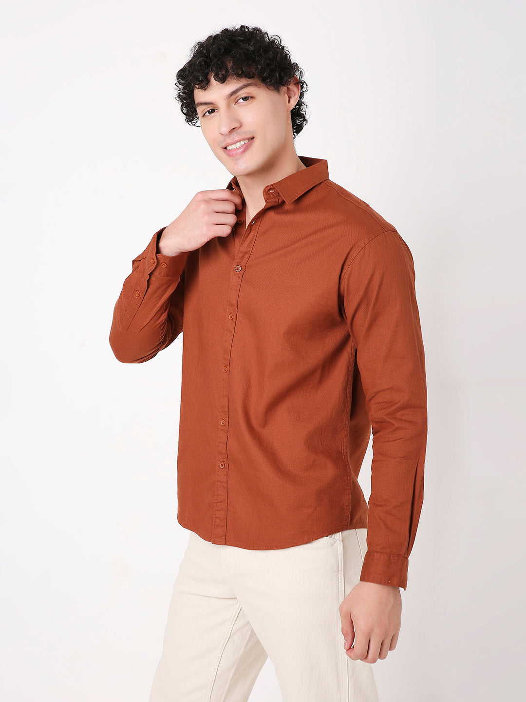 BROWN PREMIUM STRUCTURED SHIRT