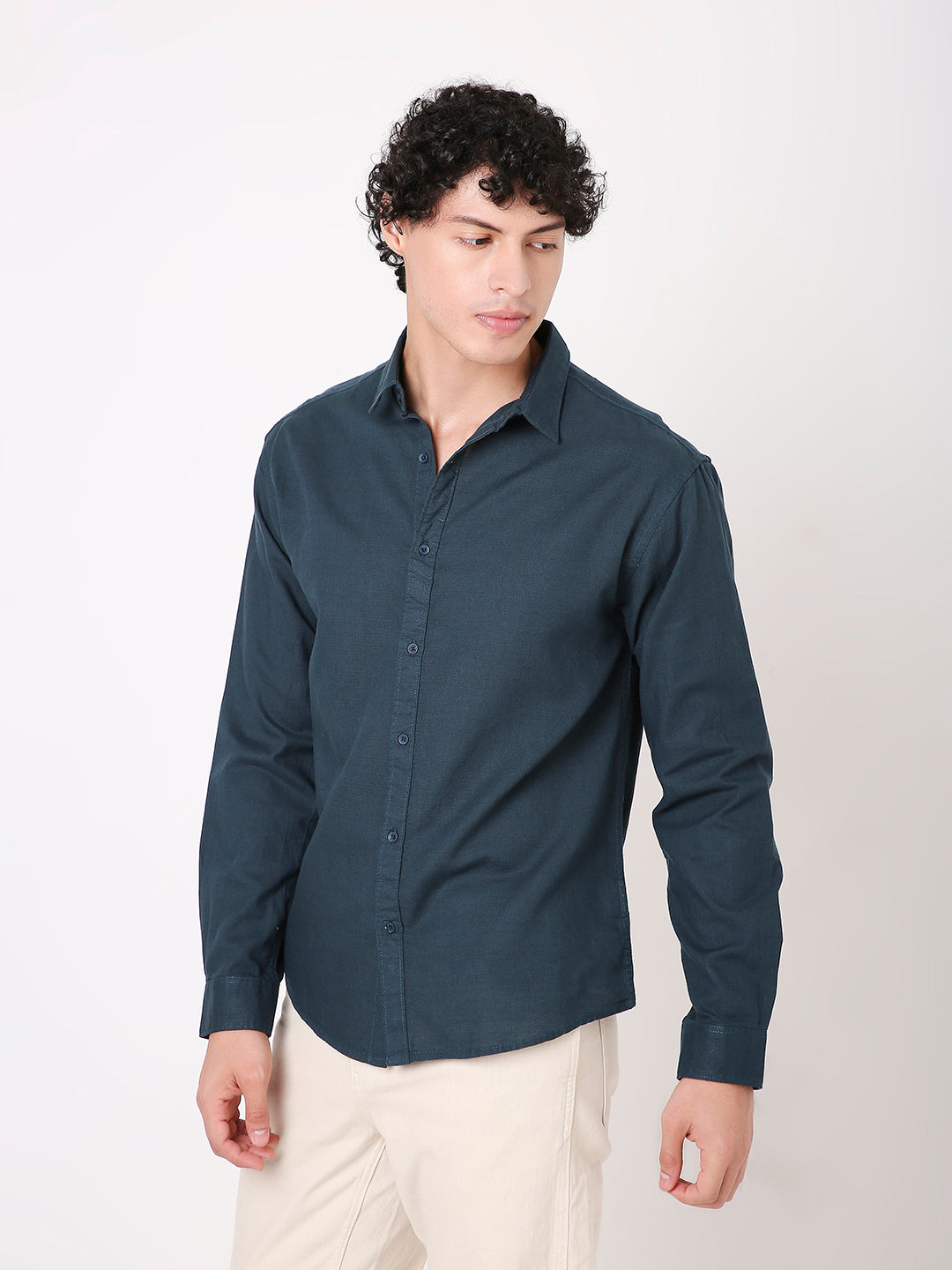 BOTTLE GREEN COTTON CORE SHIRT