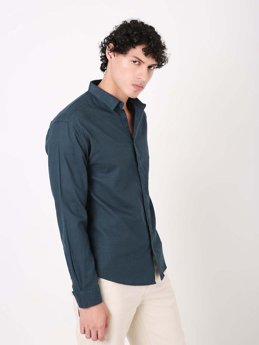 BOTTLE GREEN COTTON CORE SHIRT