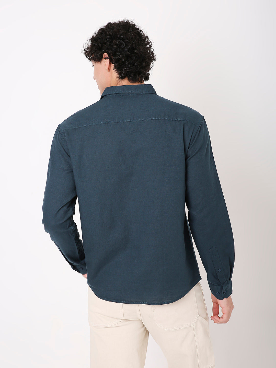 SELF STRUCTURED PURE COTTON SHIRT FOR MEN – FULL SLEEVES