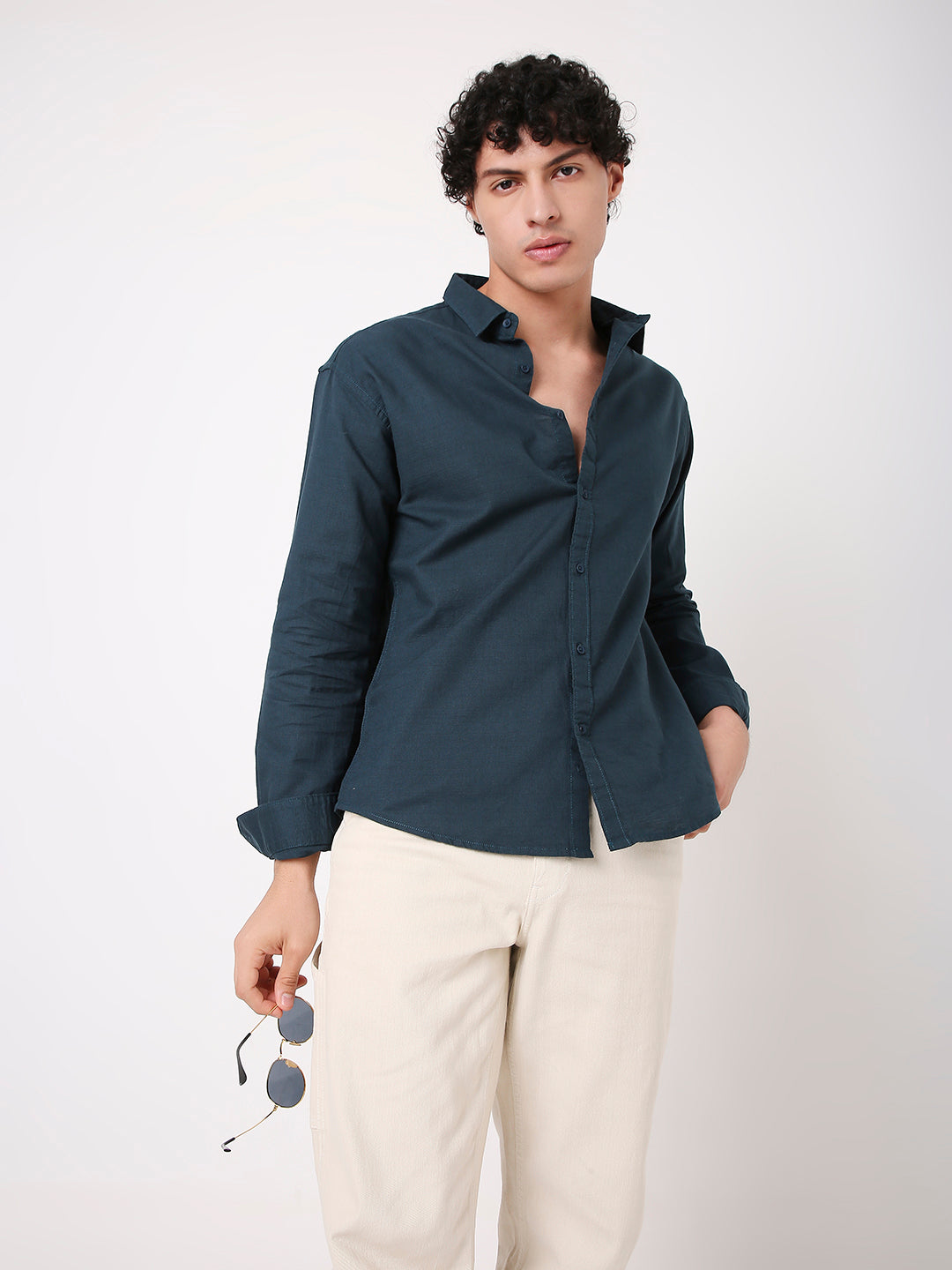 SELF STRUCTURED PURE COTTON SHIRT FOR MEN – FULL SLEEVES