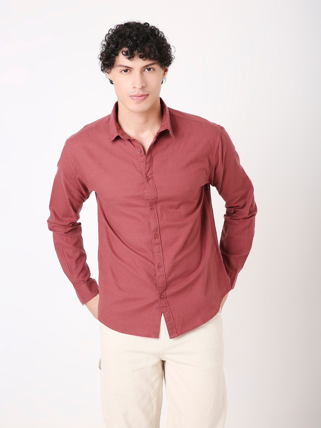 SELF STRUCTURED PURE COTTON SHIRT FOR MEN – FULL SLEEVES