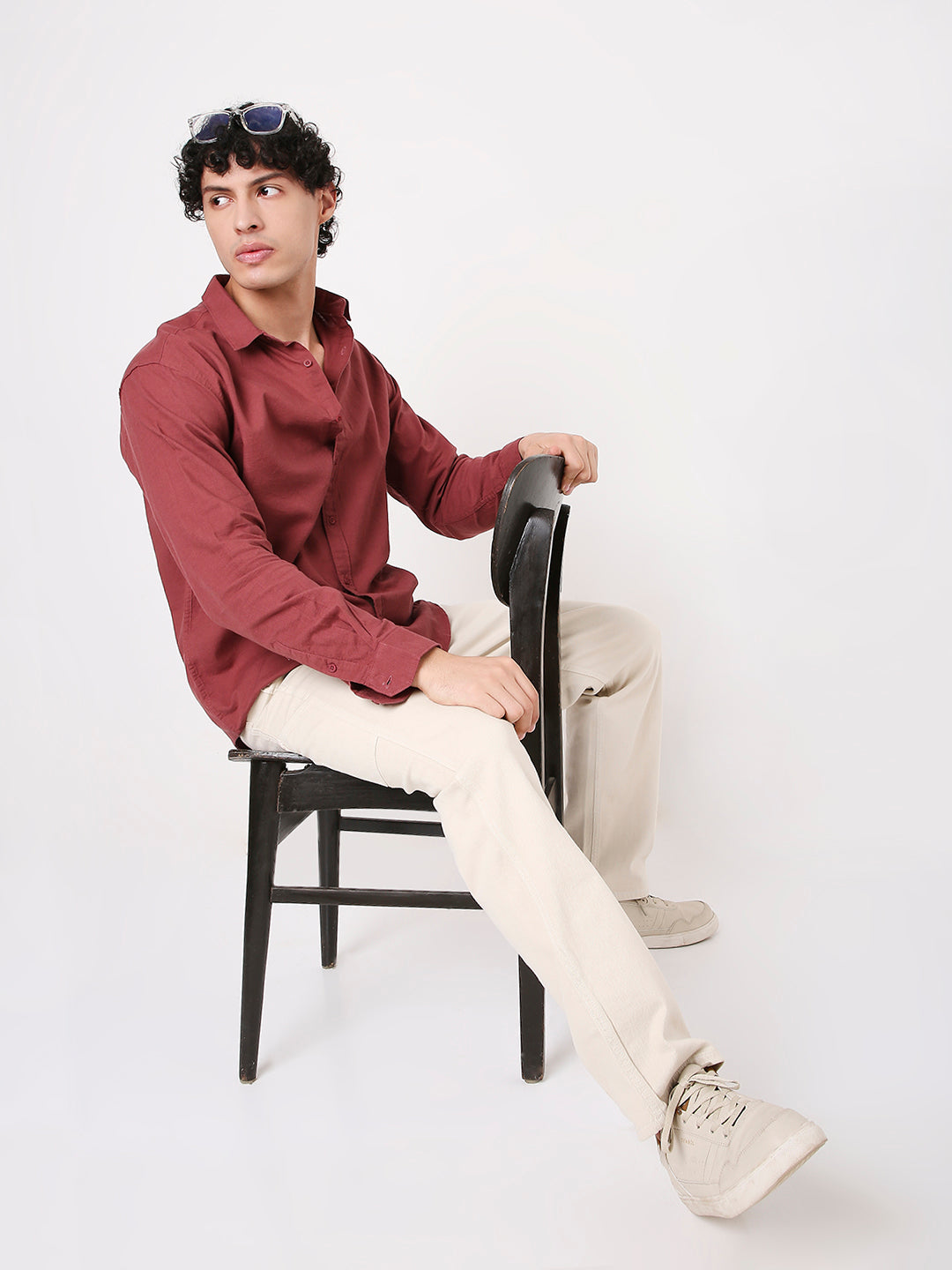 SELF STRUCTURED PURE COTTON SHIRT FOR MEN – FULL SLEEVES