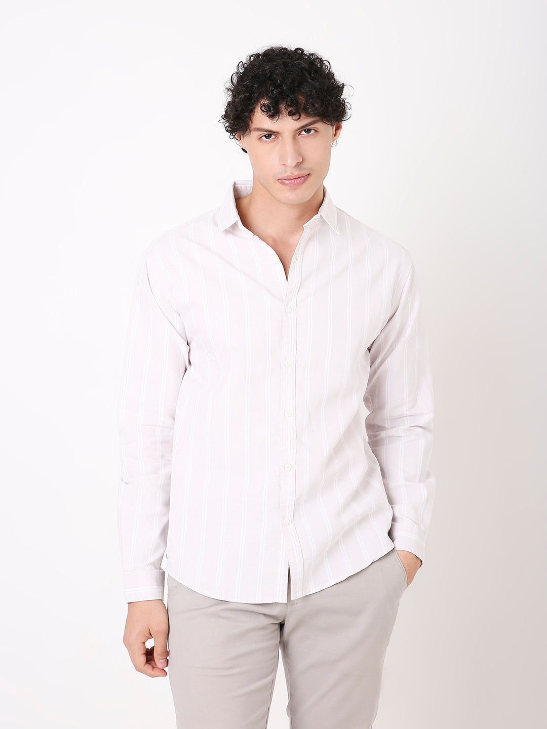 PASTEL LAVENDER OXFORD STRIPED SHIRT