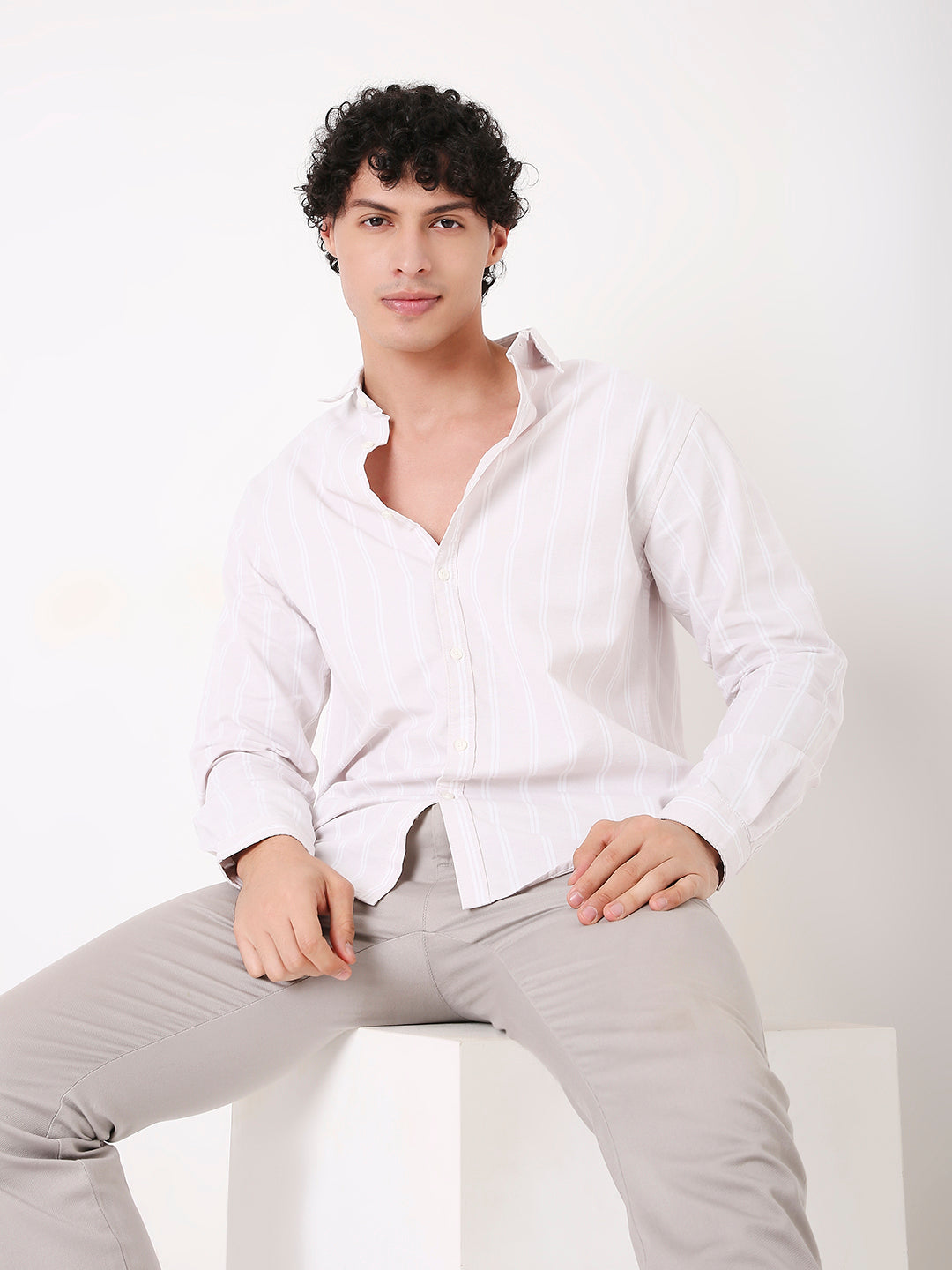 PREMIUM PASTEL STRIPED COTTON SHIRT FOR MEN