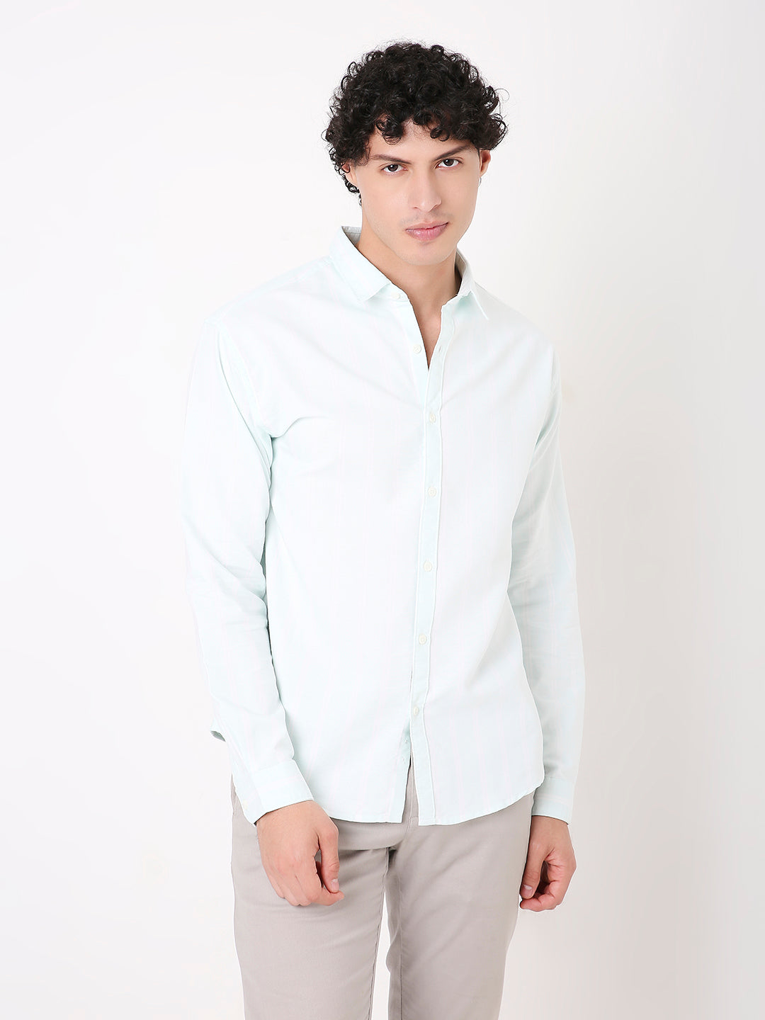 MINT GREEN OXFORD STRIPED SHIRT