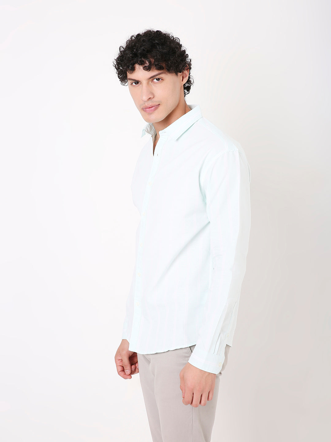 MINT GREEN OXFORD STRIPED SHIRT