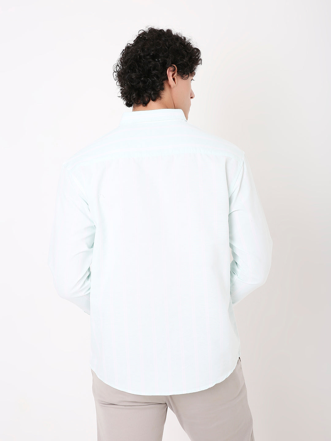 MINT GREEN OXFORD STRIPED SHIRT