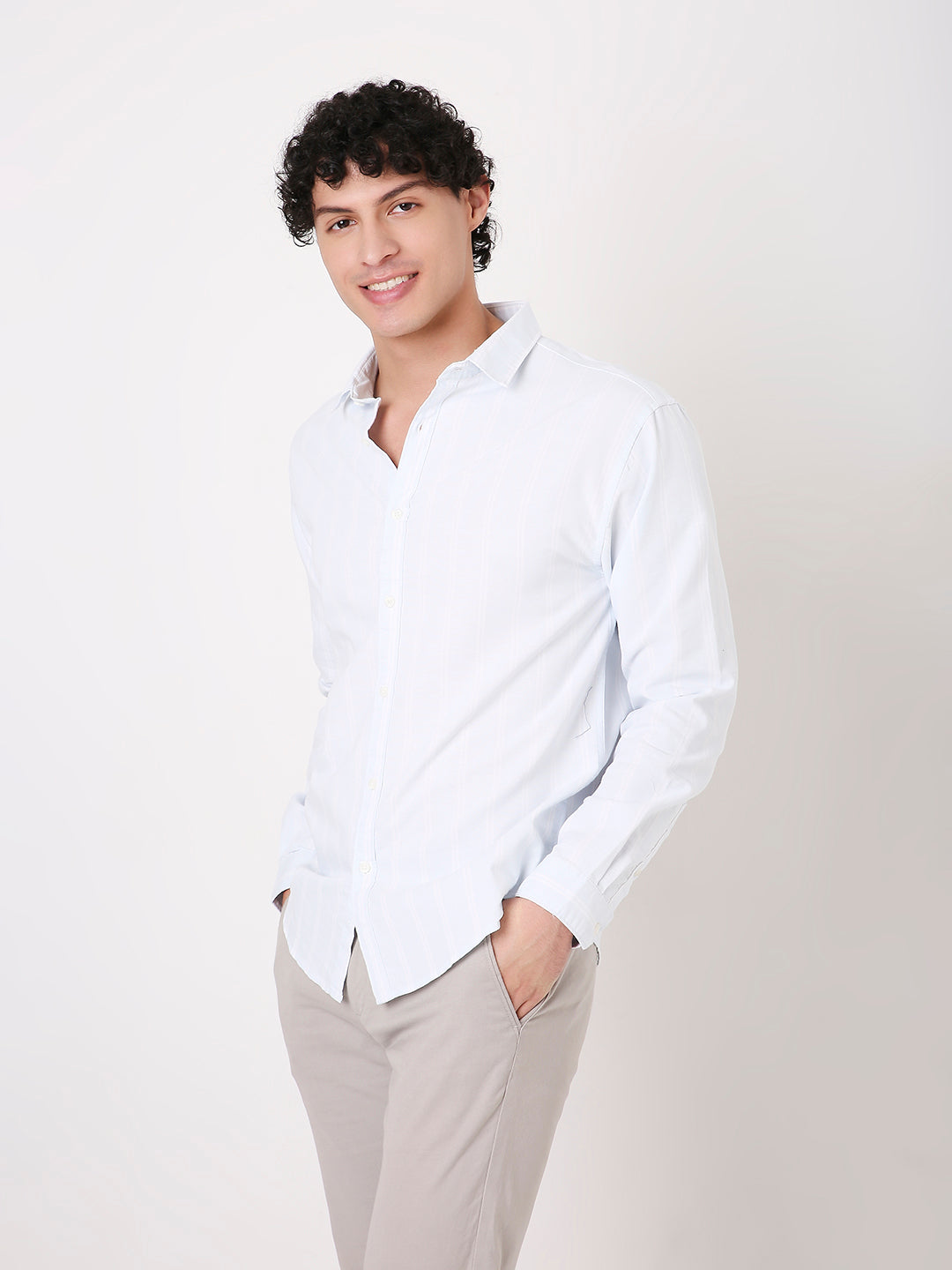 SKY BLUE OXFORD STRIPED SHIRT