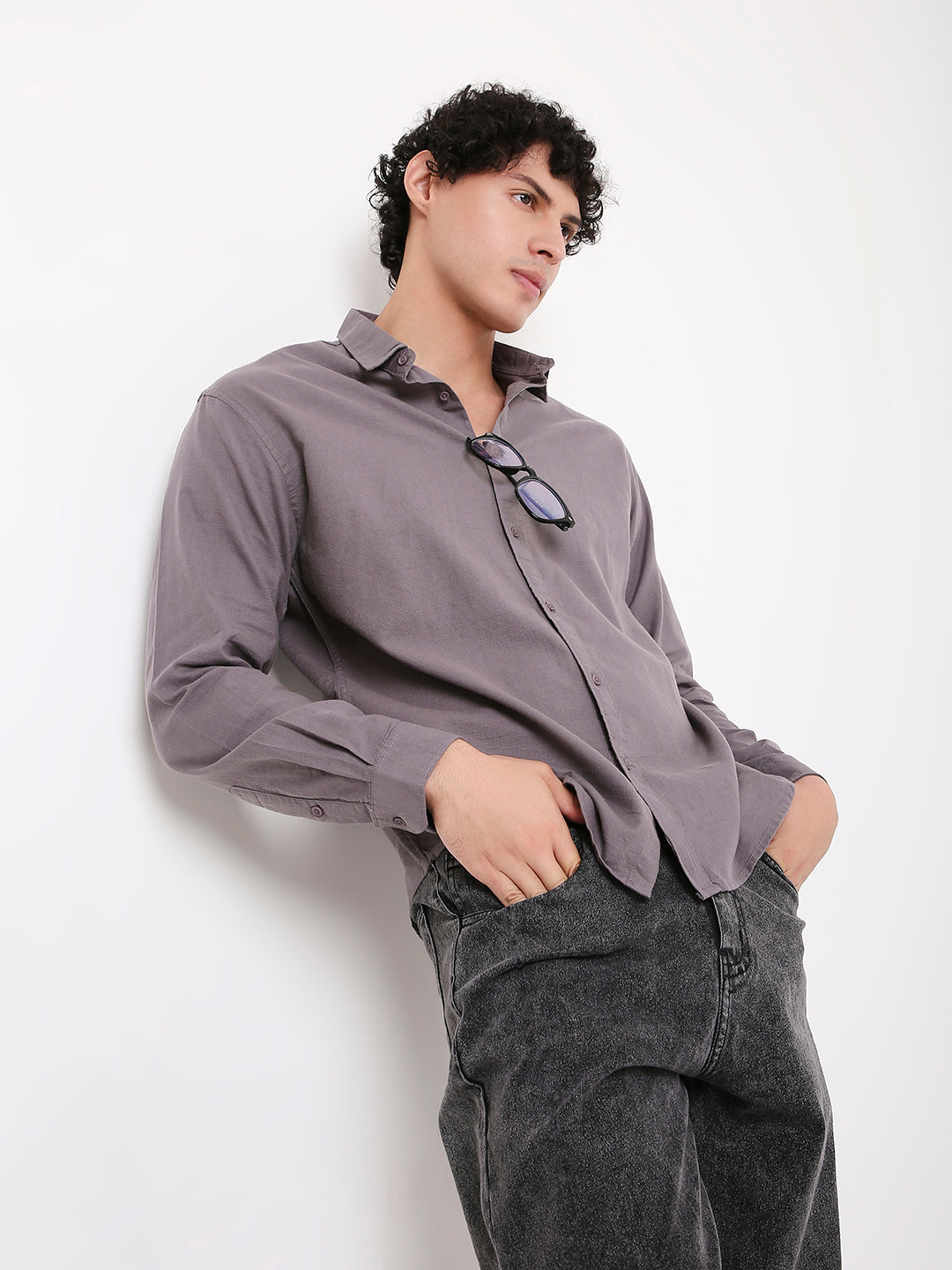 PURE COTTON STRUCTURE SHIRT FOR MEN – FULL SLEEVES
