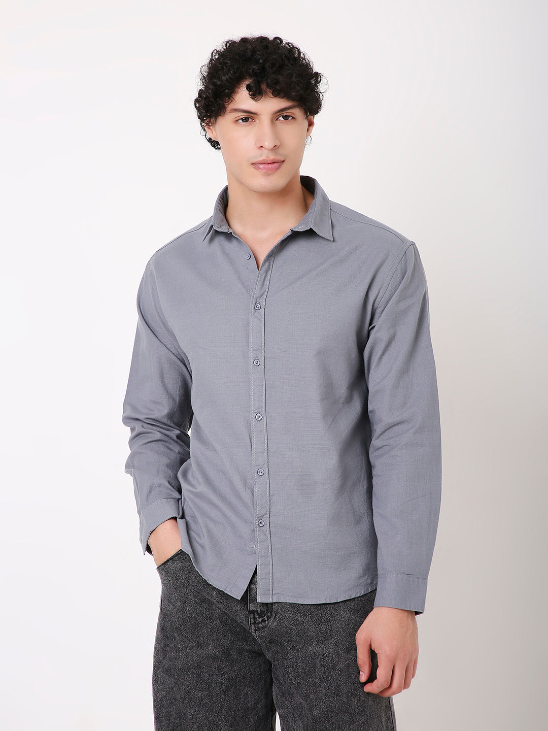 PURE COTTON STRUCTURED SHIRT FOR MEN – FULL SLEEVES