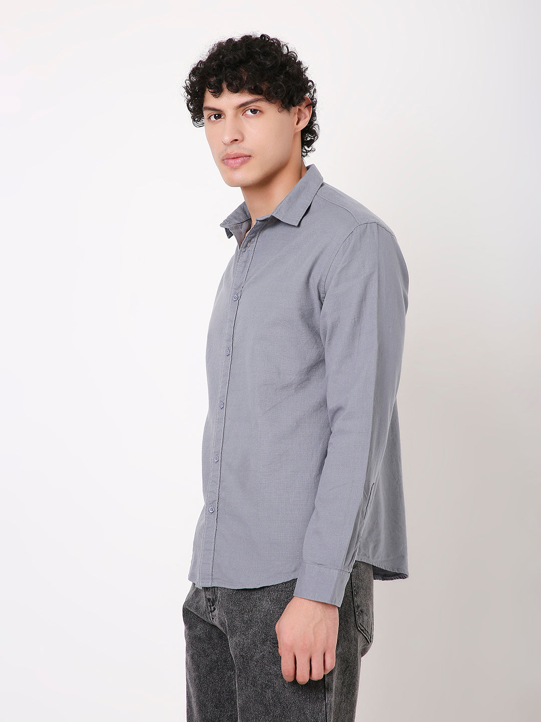DUSTY BLUE COTTON CORE SHIRT