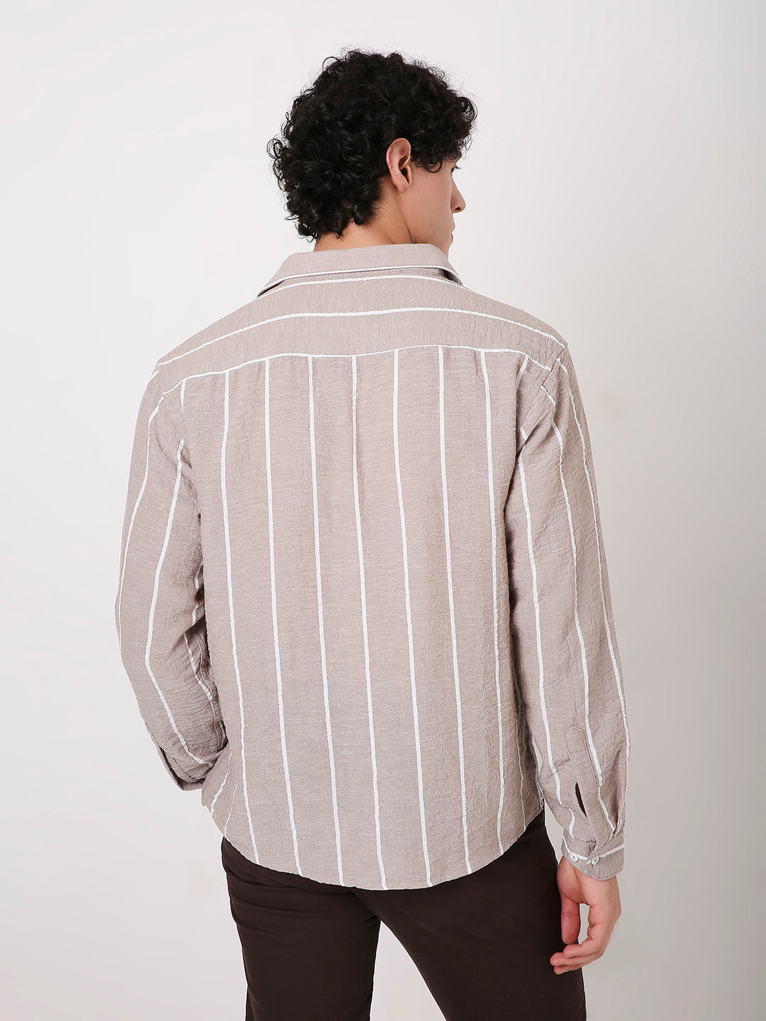 MEN'S LINEN BLEND STRIPED SHIRT – RELAXED FIT