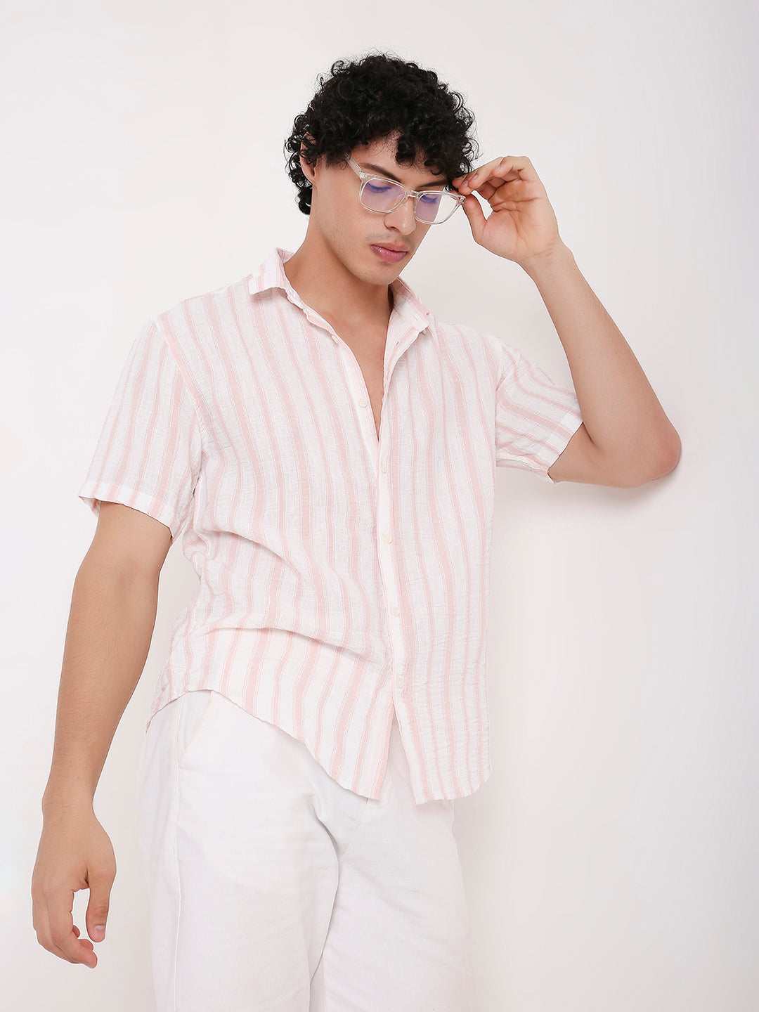 MEN'S STRIPED SHORT SLEEVE SHIRT