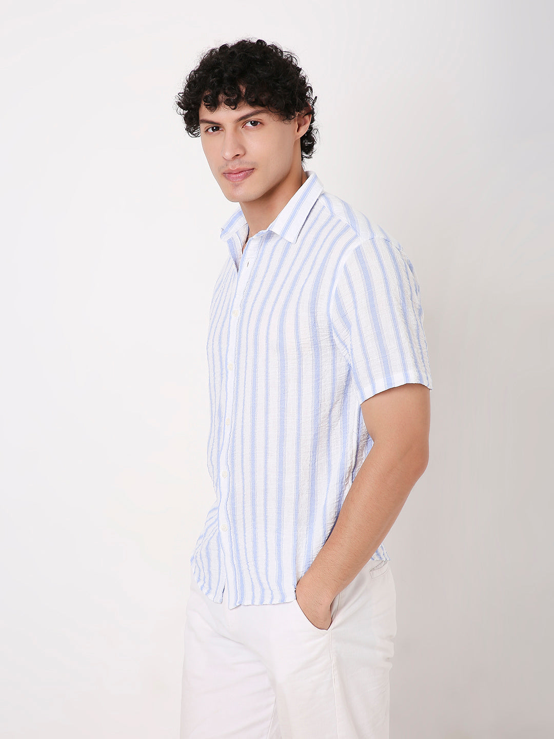 LIGHT BLUE STRIPED SHIRT