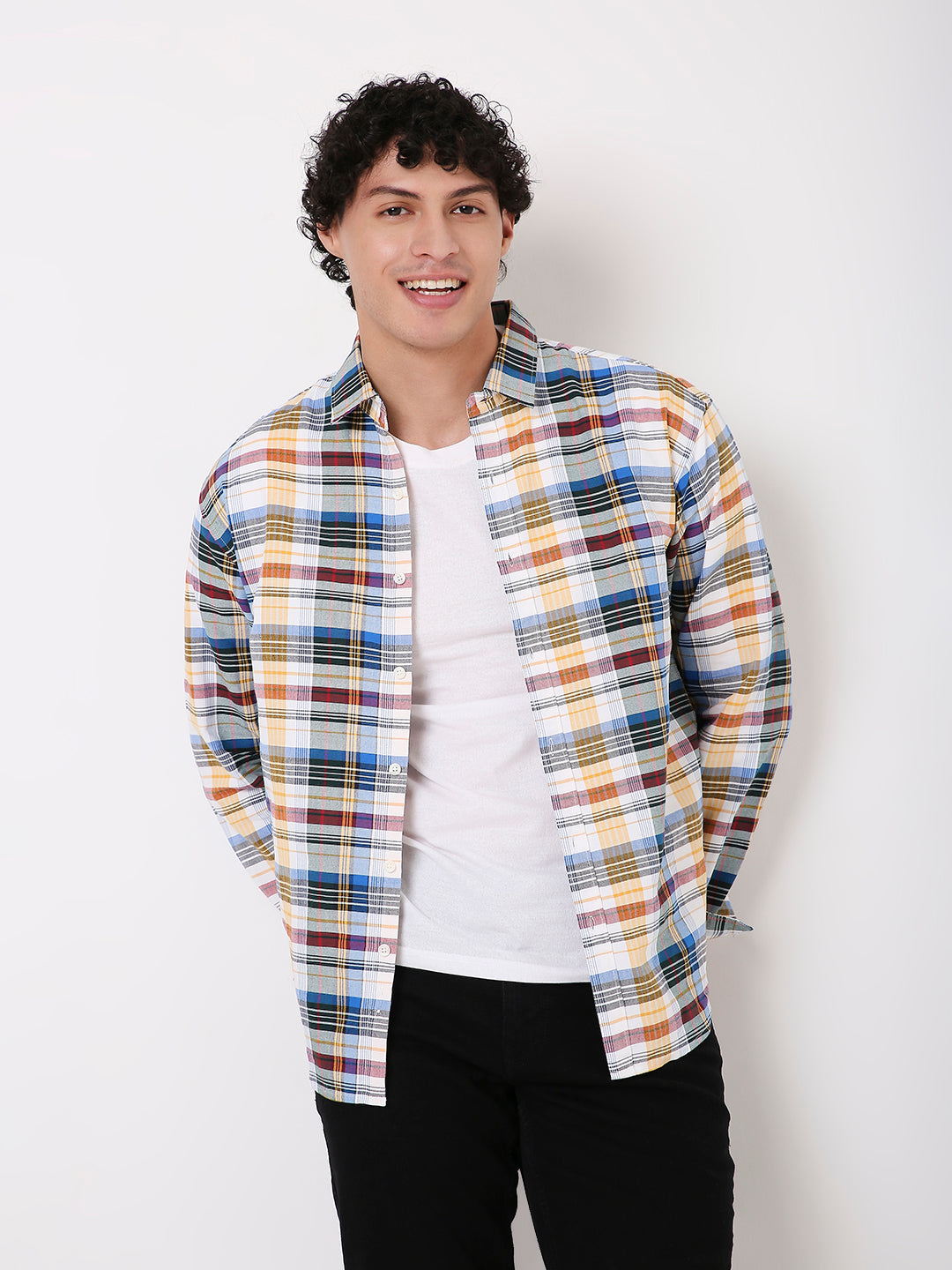 MEN'S MULTI-COLOR RELAXED FIT CHECKED SHIRT