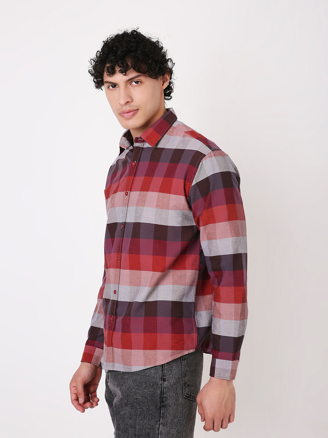 RED CHECKED MULTI-COLOUR SHIRT