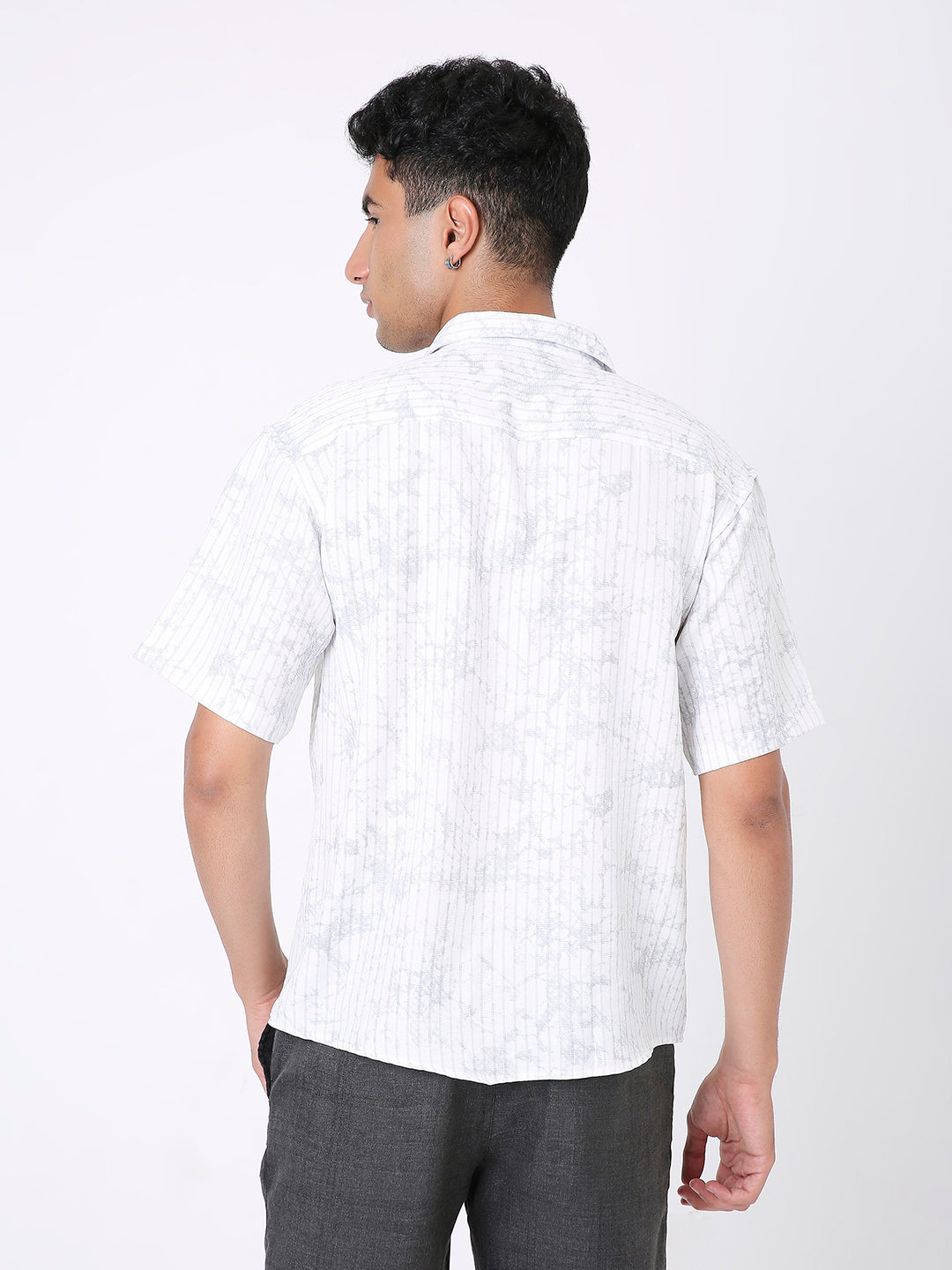 GREY PRINTED SHORT SLEEVE SHIRT