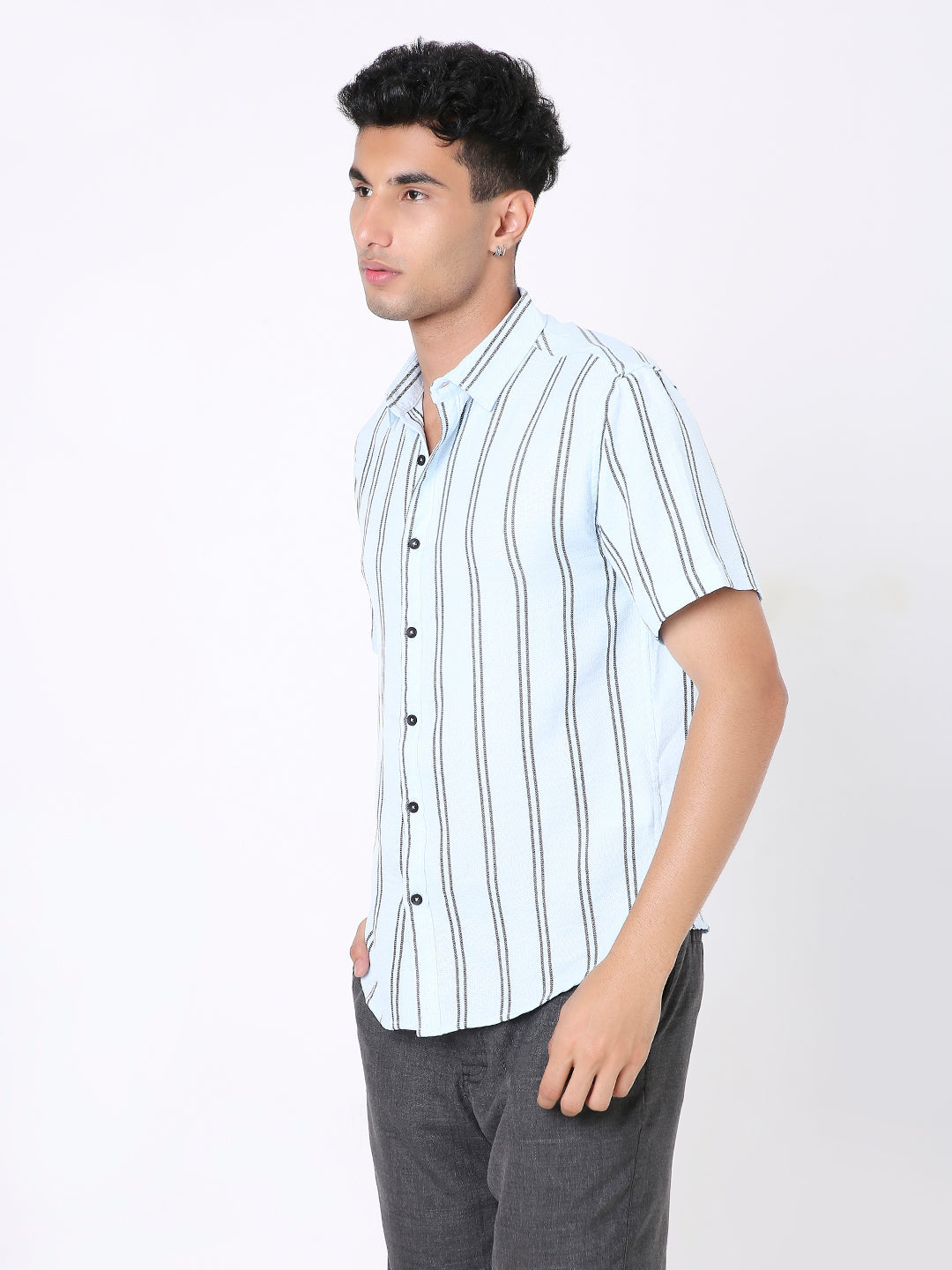 BLUE STRIPED CASUAL SHIRT