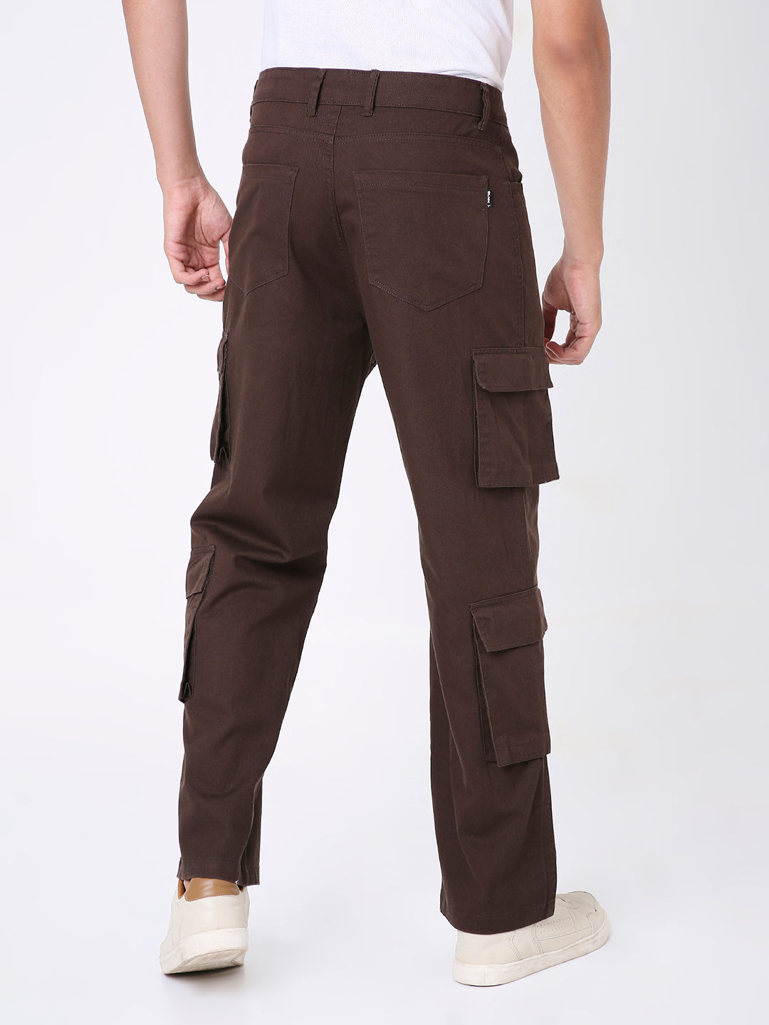 UNISEX RELAXED FIT 8 POCKET BROWN CARGO PANTS