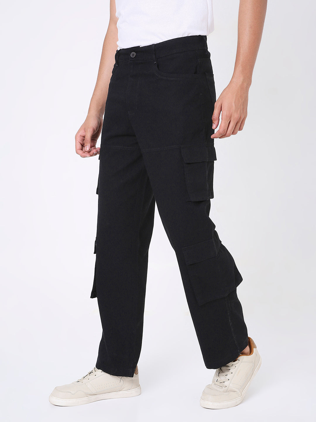 BLACK 8 POCKET CARGO PANTS