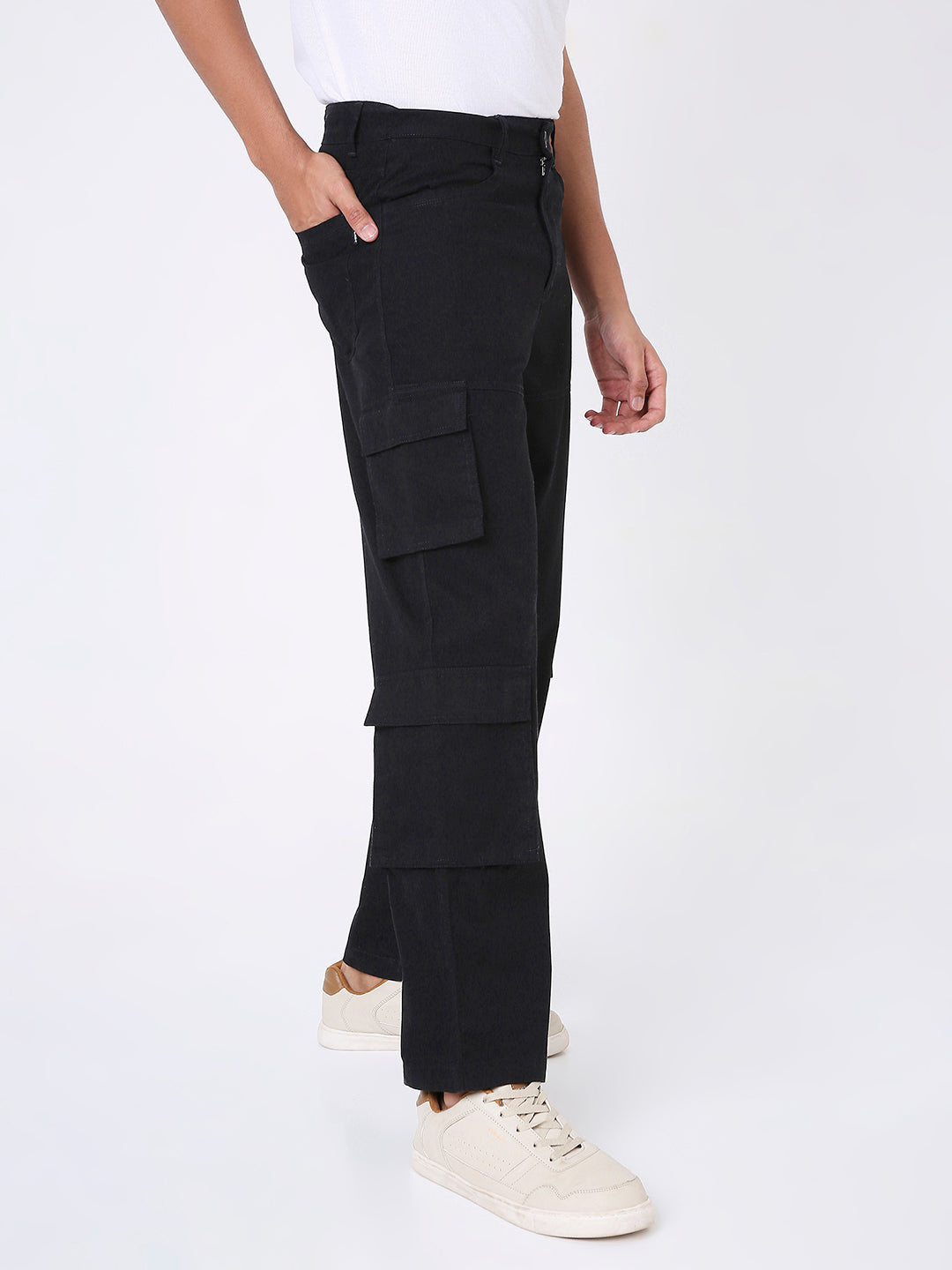 BLACK 8 POCKET CARGO PANTS