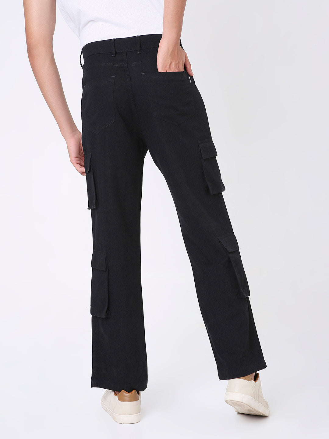 BLACK 8 POCKET CARGO PANTS